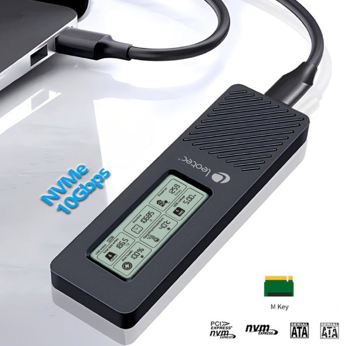 Leotec LEM2EXT01 Caja Externa para SSD M.2 NVMe con Panel LCD Negro Leotec LEM2EXT01 Caja Externa para SSD M.2 NVMe con Panel LCD Negro
